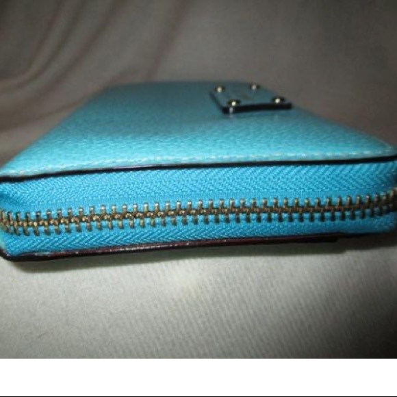 Turquoise Wellesley Neda Leather ZipAround Wallet - Picture 6 of 10